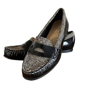 Cole Haan Black and Cream Patterned Loafers